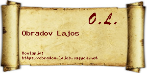 Obradov Lajos névjegykártya